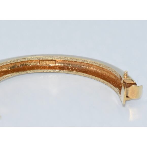 Panetta Vintage 1980's Black Enamel and Gold Tone PANTHER Bangle Bracelet - Picture 12 of 12